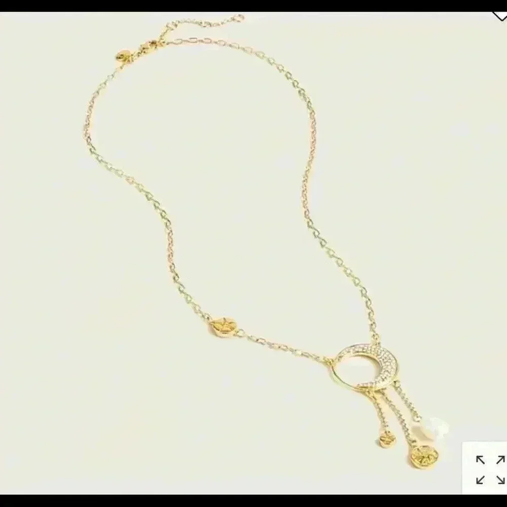J Crew long charm necklace Crystal - Picture 1 of 7